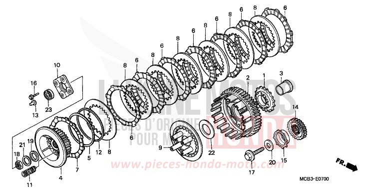 CLUTCH for Transalp 650 MOODY BLUE METALLIC (PB296) from 2001